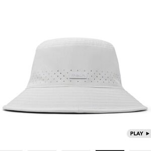 Melin CADDY HYDRO White Performance Bucket Hat Alys Beach Club Logo Classic